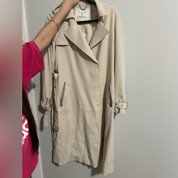 Pearl Long Trench Coat in Size S. - Picture 6 of 7